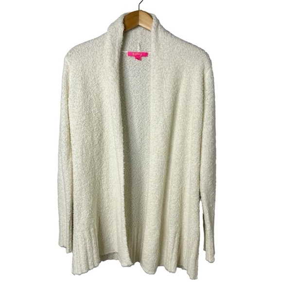 Lilly Pulitzer Zani Cardigan Cream Size Small Cozy Textured Chenille  007011 - Picture 2 of 7